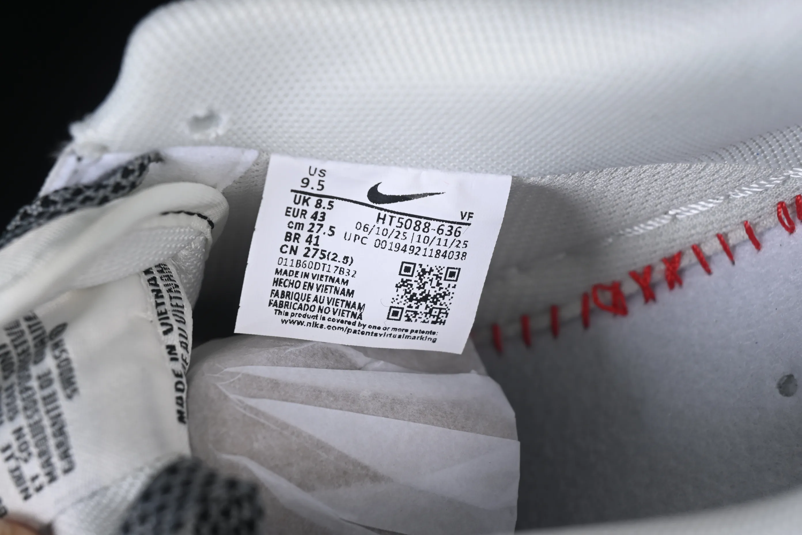 All categories Nk Air Force 1 Air Force series Nk Air Force 1 Low Air Force low-top Nike Air Force 1'07 Low Black and white national style Air Force 1 low-top casual sneakers HT5088-636